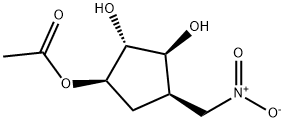 1,2,3-Cyclopentanetriol, 4-(nitromethyl)-, 1-acetate, (1R,2S,3S,4R)- (9CI) Struktur