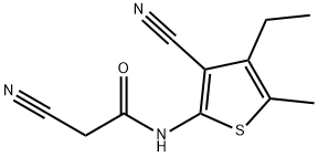 2-cyano-N-(3-cyano-4-ethyl-5-methyl-2-thienyl)acetamide Struktur