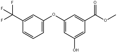 3-HYDROXY-5-(3-TRIFLUOROMETHYL-PHENOXY)-BENZOIC ACID METHYL ESTER Struktur