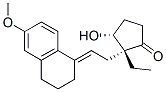 [2R-[2alpha(E),3beta]]-2-[2-(3,4-dihydro-6-methoxy-1(2H)-naphthylidene)ethyl]-2-ethyl-3-hydroxycyclopentan-1-one  Struktur