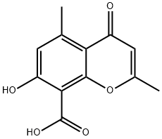 7-Hydroxy-2,5-dimethyl-4-oxo-4H-1-benzopyran-8-carboxylic acid Struktur