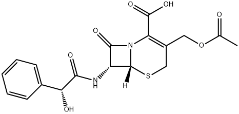 [6R-[6alpha,7beta(R*)]]-3-(acetoxymethyl)-7-(hydroxyphenylacetamido)-8-oxo-5-thia-1-azabicyclo[4.2.0]oct-2-ene-2-carboxylic acid Struktur