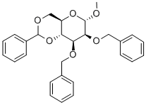 Methyl-4,6-di-O-benzylidene-2,3-di-O-benzyl-α-D-mannopyranoside Struktur