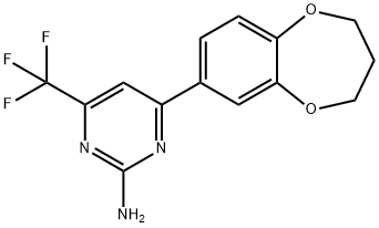 4-(3,4-DIHYDRO-2H-1,5-BENZODIOXEPIN-7-YL)-6-(TRIFLUOROMETHYL)-2-PYRIMIDINAMINE Struktur