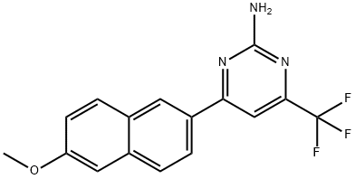 4-(6-METHOXY-2-NAPHTHYL)-6-(TRIFLUOROMETHYL)PYRIMIDIN-2-AMINE 結(jié)構(gòu)式