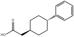 Cyclohexaneacetic acid, 4-phenyl-, trans- Struktur