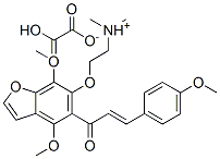 2-[4,7-dimethoxy-5-(4-methoxycinnamoyl)benzofuran-6-yloxy]ethyldimethylammonium hydrogen oxalate Struktur