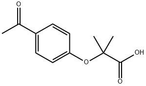 2-(4-acetylphenoxy)-2-methylpropionic acid  Struktur