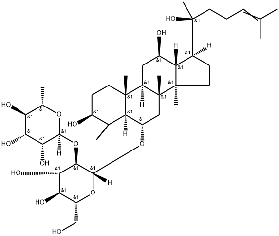 [3β,12β,20-トリヒドロキシ-5α-ダンマラ-24-エン-6α-イル]2-O-(6-デオキシ-α-L-マンノピラノシル)-β-D-グルコピラノシド