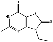 Thiazolo[4,5-d]pyrimidin-7(4H)-one, 3-ethyl-2,3-dihydro-5-methyl-2-thioxo- (9CI) Struktur