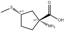 Cyclopentanecarboxylic acid, 1-amino-3-(methylthio)-, cis- (9CI) Struktur