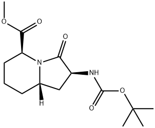 2-TERT-BUTOXYCARBONYLAMINO-3-OXO-OCTAHYDRO-INDOLIZINE-5-CARBOXYLIC ACID METHYL ESTER Struktur