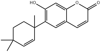 7-Hydroxy-6-(1,4,4-trimethyl-2-cyclohexen-1-yl)-2H-1-benzopyran-2-one Struktur