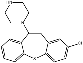 2-Chloro-10-piperazino-10,11-dihydrodibenzo[b,f]thiepin Struktur