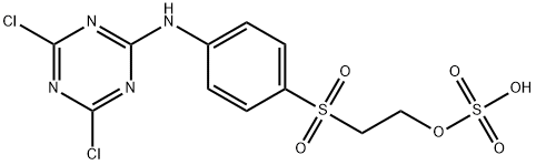 2-[[4-[(4,6-dichloro-1,3,5-triazin-2-yl)amino]phenyl]sulphonyl]ethyl hydrogen sulphate Struktur