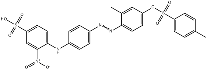 4-[4-[[2-methyl-4-[[(p-tolyl)sulphonyl]oxy]phenyl]azo]anilino]-3-nitrobenzenesulphonic acid Struktur