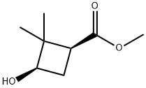 Cyclobutanecarboxylic acid, 3-hydroxy-2,2-dimethyl-, methyl ester, (1S,3R)- (9CI) Struktur