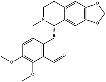 (+)-2,3-Dimethoxy-6-[[(5R)-5,6,7,8-tetrahydro-6-methyl-1,3-dioxolo[4,5-g]isoquinoline-5-yl]methyl]benzaldehyde Struktur