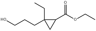 Cyclopropanecarboxylic acid, 2-ethyl-2-(3-hydroxypropyl)-, ethyl ester (9CI) Struktur