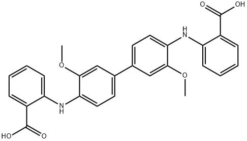 2,2'-((3,3'-dimethoxy(1,1'-biphenyl)-4,4'-diyl)diimino)bis-benzoic acid Struktur