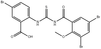 5-BROMO-2-[[[(3,5-DIBROMO-2-METHOXYBENZOYL)AMINO]THIOXOMETHYL]AMINO]-BENZOIC ACID Struktur