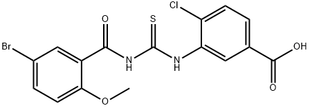 3-[[[(5-BROMO-2-METHOXYBENZOYL)AMINO]THIOXOMETHYL]AMINO]-4-CHLORO-BENZOIC ACID Struktur