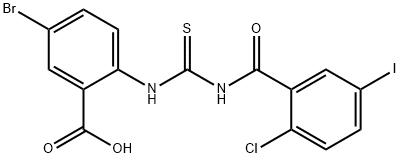 5-BROMO-2-[[[(2-CHLORO-5-IODOBENZOYL)AMINO]THIOXOMETHYL]AMINO]-BENZOIC ACID Struktur