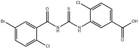 3-[[[(5-BROMO-2-CHLOROBENZOYL)AMINO]THIOXOMETHYL]AMINO]-4-CHLORO-BENZOIC ACID Struktur