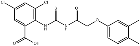 3,5-DICHLORO-2-[[[[(3,4-DIMETHYLPHENOXY)ACETYL]AMINO]THIOXOMETHYL]AMINO]-BENZOIC ACID Struktur