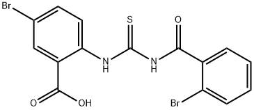 5-BROMO-2-[[[(2-BROMOBENZOYL)AMINO]THIOXOMETHYL]AMINO]-BENZOIC ACID Struktur