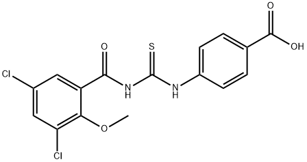 4-[[[(3,5-DICHLORO-2-METHOXYBENZOYL)AMINO]THIOXOMETHYL]AMINO]-BENZOIC ACID Struktur