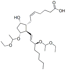 (5Z,13E,15S)-11alpha,15-bis(1-ethoxyethoxy)-9alpha-hydroxyprosta-5,13-dien-1-oic acid Struktur