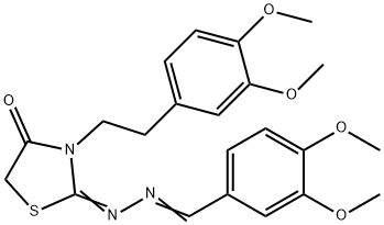 3,4-Dimethoxybenzaldehyde [3-[2-(3,4-dimethoxyphenyl)ethyl]-4-oxothiazolidin-2-ylidene]hydrazone Struktur