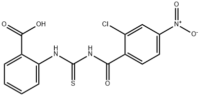 2-[[[(2-CHLORO-4-NITROBENZOYL)AMINO]THIOXOMETHYL]AMINO]-BENZOIC ACID Struktur