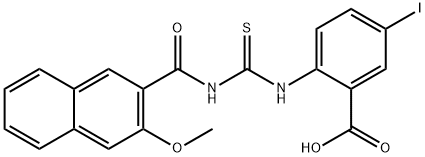 5-IODO-2-[[[[(3-METHOXY-2-NAPHTHALENYL)CARBONYL]AMINO]THIOXOMETHYL]AMINO]-BENZOIC ACID Struktur