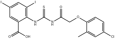 2-[[[[(4-CHLORO-2-METHYLPHENOXY)ACETYL]AMINO]THIOXOMETHYL]AMINO]-3,5-DIIODO-BENZOIC ACID Struktur