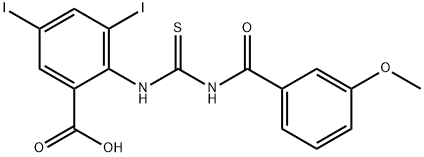 3,5-DIIODO-2-[[[(3-METHOXYBENZOYL)AMINO]THIOXOMETHYL]AMINO]-BENZOIC ACID Struktur