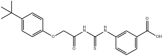 3-[[[[[4-(1,1-DIMETHYLETHYL)PHENOXY]ACETYL]AMINO]THIOXOMETHYL]AMINO]-BENZOIC ACID Struktur