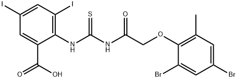 2-[[[[(2,4-DIBROMO-6-METHYLPHENOXY)ACETYL]AMINO]THIOXOMETHYL]AMINO]-3,5-DIIODO-BENZOIC ACID Struktur