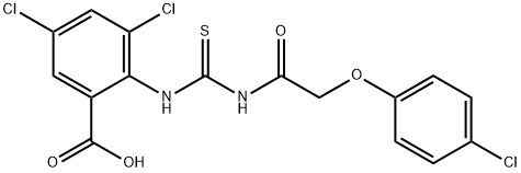 3,5-DICHLORO-2-[[[[(4-CHLOROPHENOXY)ACETYL]AMINO]THIOXOMETHYL]AMINO]-BENZOIC ACID Struktur