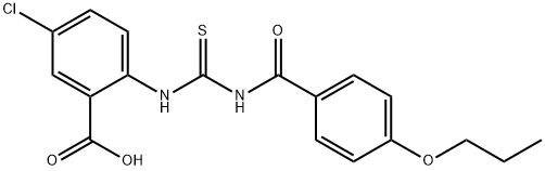 5-CHLORO-2-[[[(4-PROPOXYBENZOYL)AMINO]THIOXOMETHYL]AMINO]-BENZOIC ACID Struktur