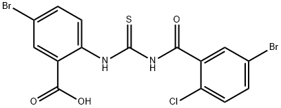 5-BROMO-2-[[[(5-BROMO-2-CHLOROBENZOYL)AMINO]THIOXOMETHYL]AMINO]-BENZOIC ACID Struktur