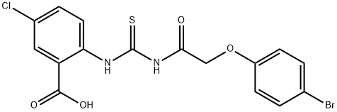 2-[[[[(4-BROMOPHENOXY)ACETYL]AMINO]THIOXOMETHYL]AMINO]-5-CHLORO-BENZOIC ACID Struktur