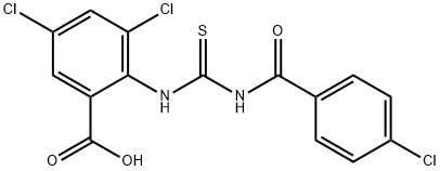 3,5-DICHLORO-2-[[[(4-CHLOROBENZOYL)AMINO]THIOXOMETHYL]AMINO]-BENZOIC ACID Struktur