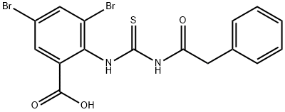 3,5-DIBROMO-2-[[[(PHENYLACETYL)AMINO]THIOXOMETHYL]AMINO]-BENZOIC ACID Struktur