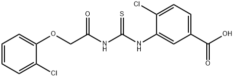 4-CHLORO-3-[[[[(2-CHLOROPHENOXY)ACETYL]AMINO]THIOXOMETHYL]AMINO]-BENZOIC ACID Struktur