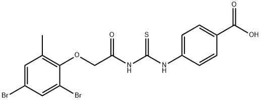 4-[[[[(2,4-DIBROMO-6-METHYLPHENOXY)ACETYL]AMINO]THIOXOMETHYL]AMINO]-BENZOIC ACID Struktur