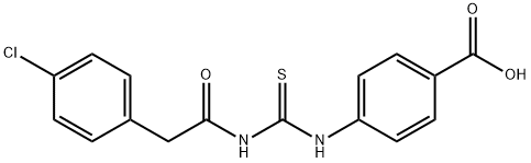 4-[[[[(4-CHLOROPHENYL)ACETYL]AMINO]THIOXOMETHYL]AMINO]-BENZOIC ACID Struktur