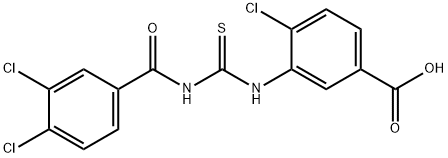 4-CHLORO-3-[[[(3,4-DICHLOROBENZOYL)AMINO]THIOXOMETHYL]AMINO]-BENZOIC ACID Struktur