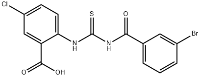 2-[[[(3-BROMOBENZOYL)AMINO]THIOXOMETHYL]AMINO]-5-CHLORO-BENZOIC ACID Struktur